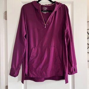 LL Bean Misses 1/4 Zip Up Hooded Pullover